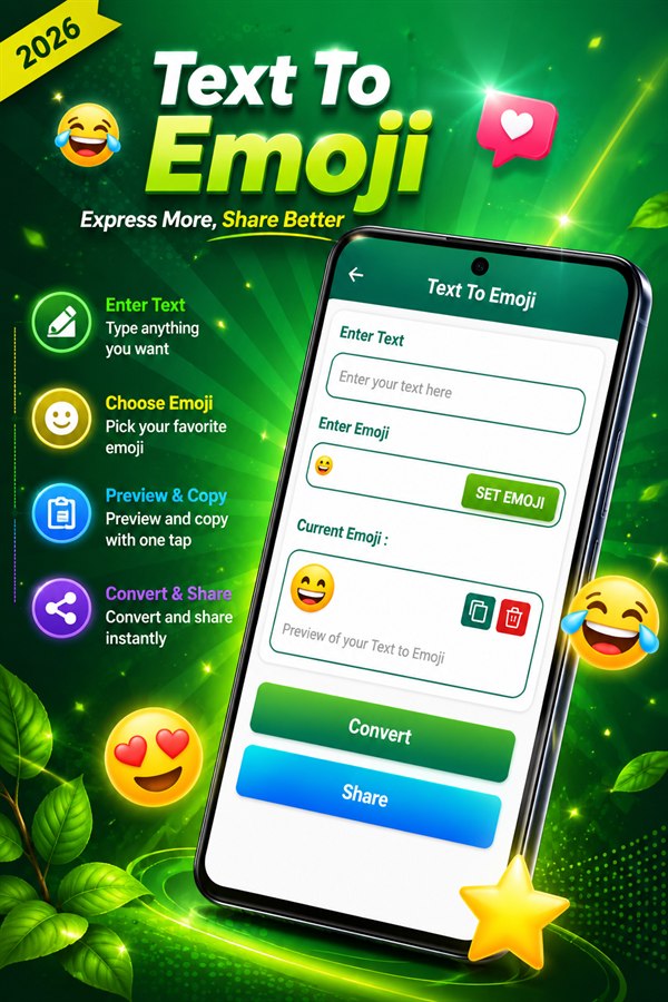 Text to Emoji art converter screen